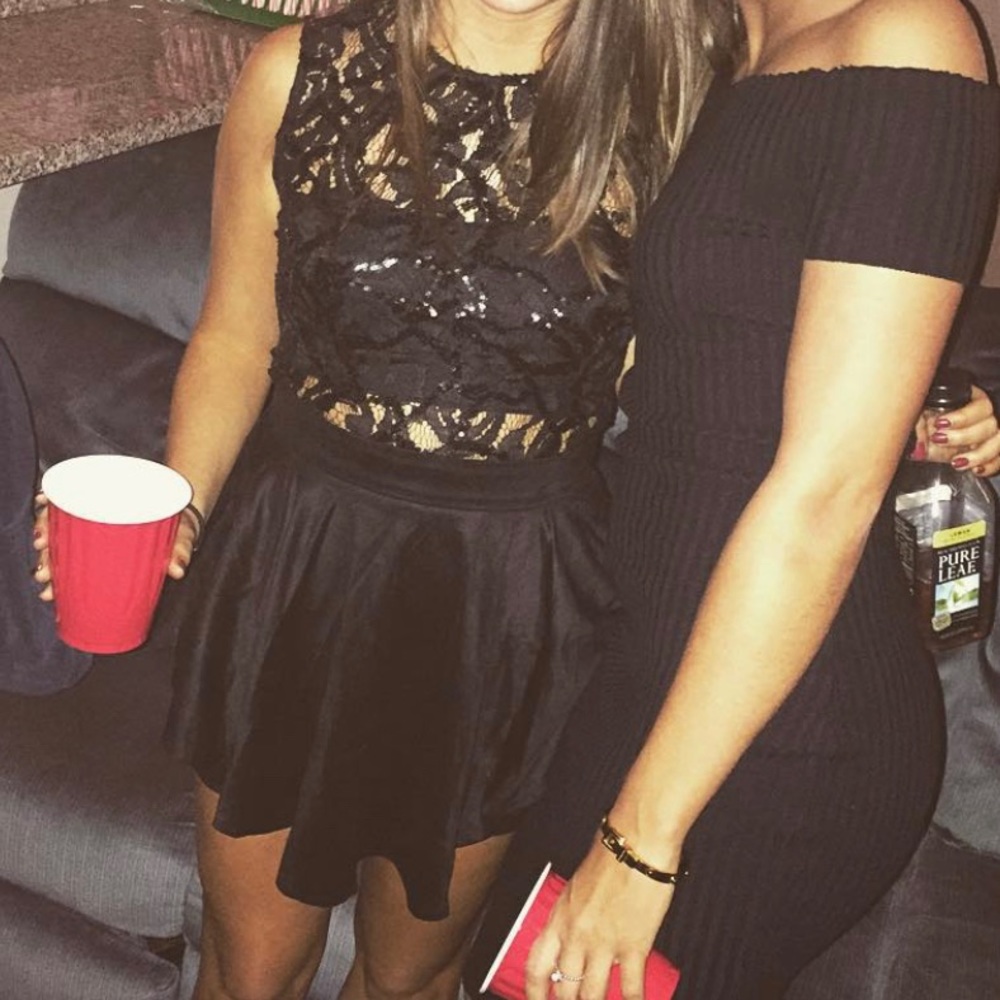 Black sparkly romper